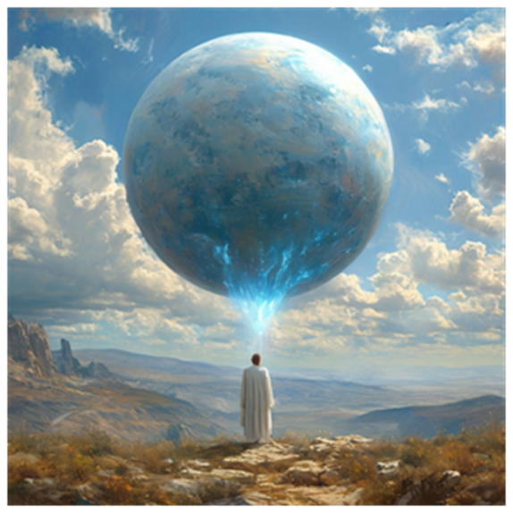 Сгенерировано ИИ- переход Души в другое измерение.