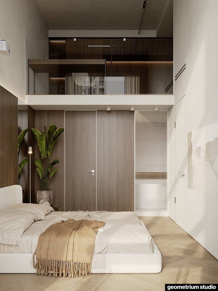 Пространство спальни и кабинета 