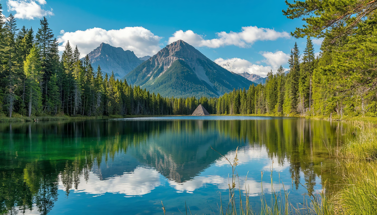 Пирамидальное сооружение находилось на другом берегу.