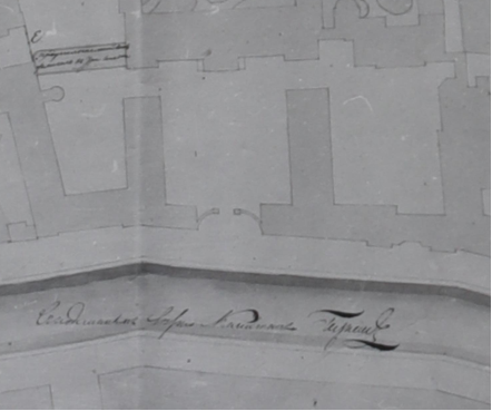 Выкопировка из генерального плана части Воспитательного Дома. Копия 1838 года. Источник: ЦГАНТД СПБ_Ф.Р-488. Оп.3-15. Д.159. Л.14.