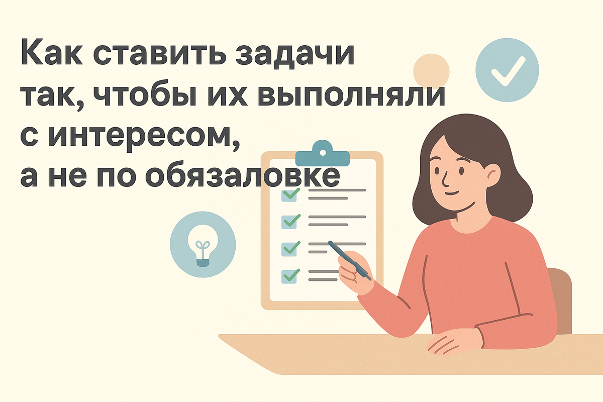 Как формулировать задачи так, чтобы сотрудники воспринимали их как возможность роста, а не рутину. В статье — алгоритм постановки задач, примеры ошибок и рабочие приёмы для руководителей.