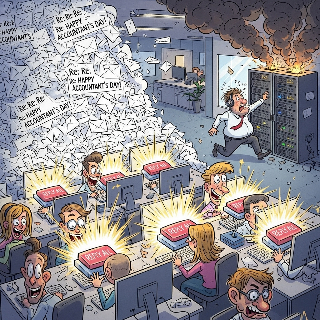 Через пятнадцать минут почтовый сервер начал постанывать под тяжестью трафика. Вместо двадцати писем в минуту он обрабатывал двести.