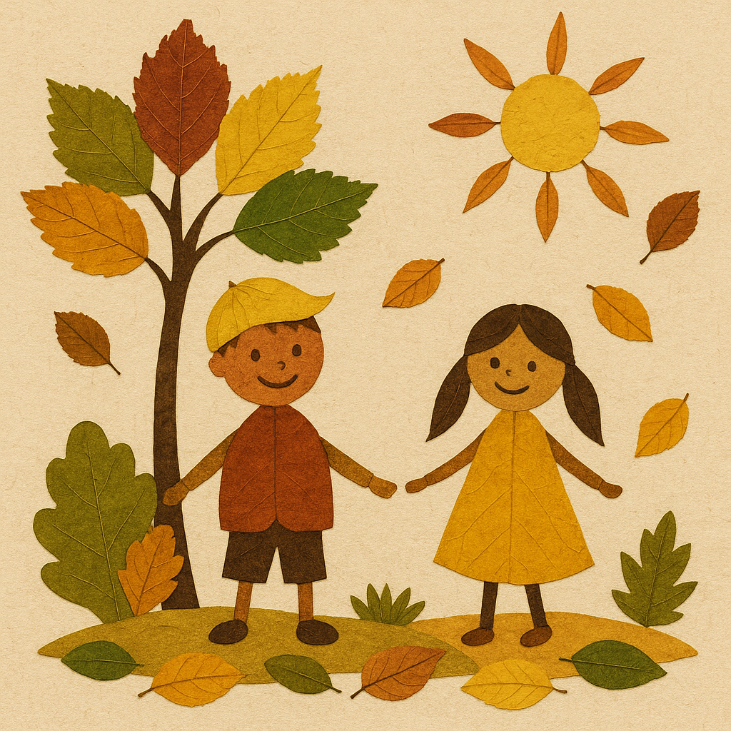 Аппликация из листьев