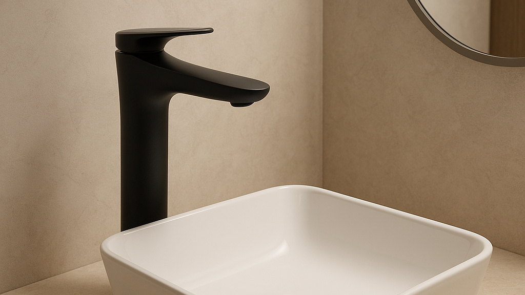 Смеситель PRESTIGE NEO SAP-1017 с раковиной HOLLER K-6344 