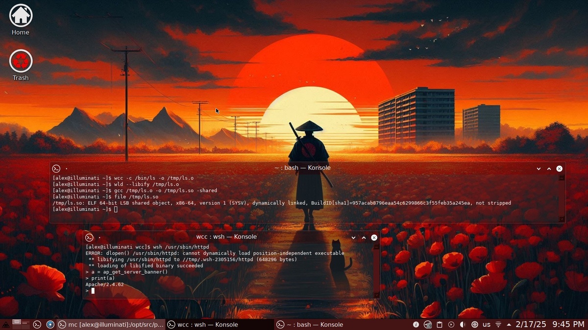 Вдумчивое чтение содержимого двух консолей на этом скриншоте может завести вас в дурку. Я предупредил.