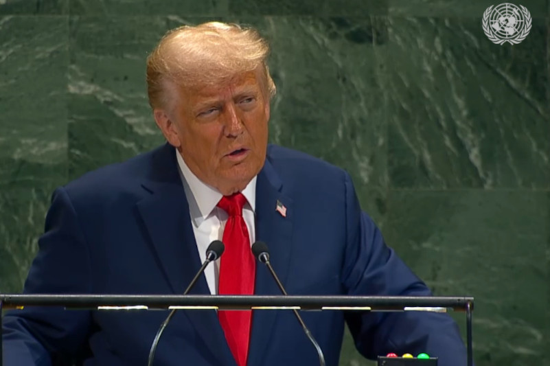    Дональд Трамп выступил в ООН (скриншот записи выступления)