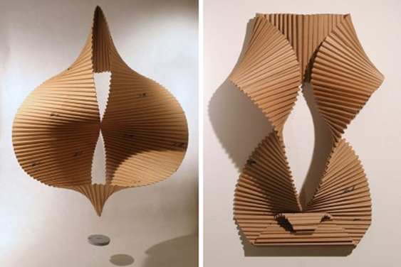 Вытянутые скульптуры из гофрокартона от А.Урибе