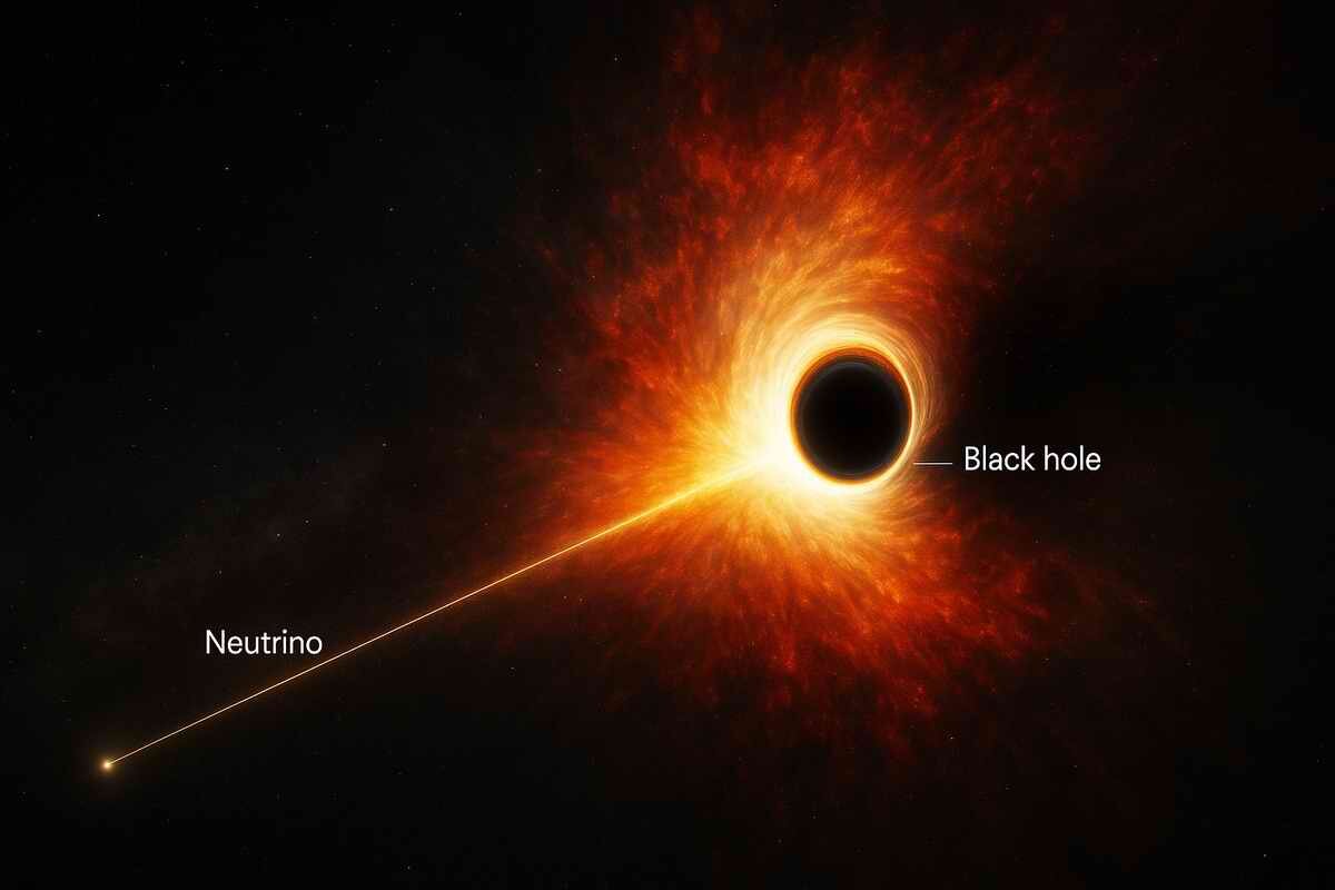 Взрывающаяся чёрная дыра и нейтрино