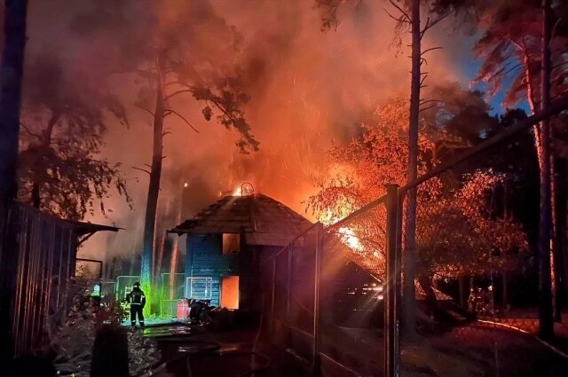    Момент пожара. Фото: Прокуратура Новосибирской области