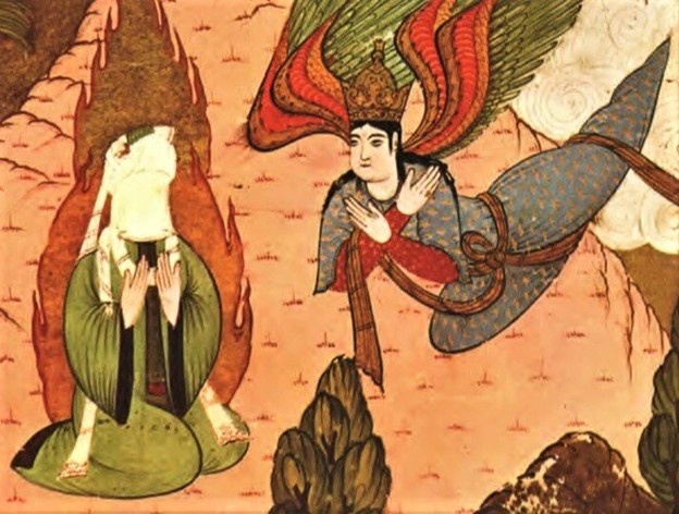 Мухаммед получает откровение от ангела Джабраила