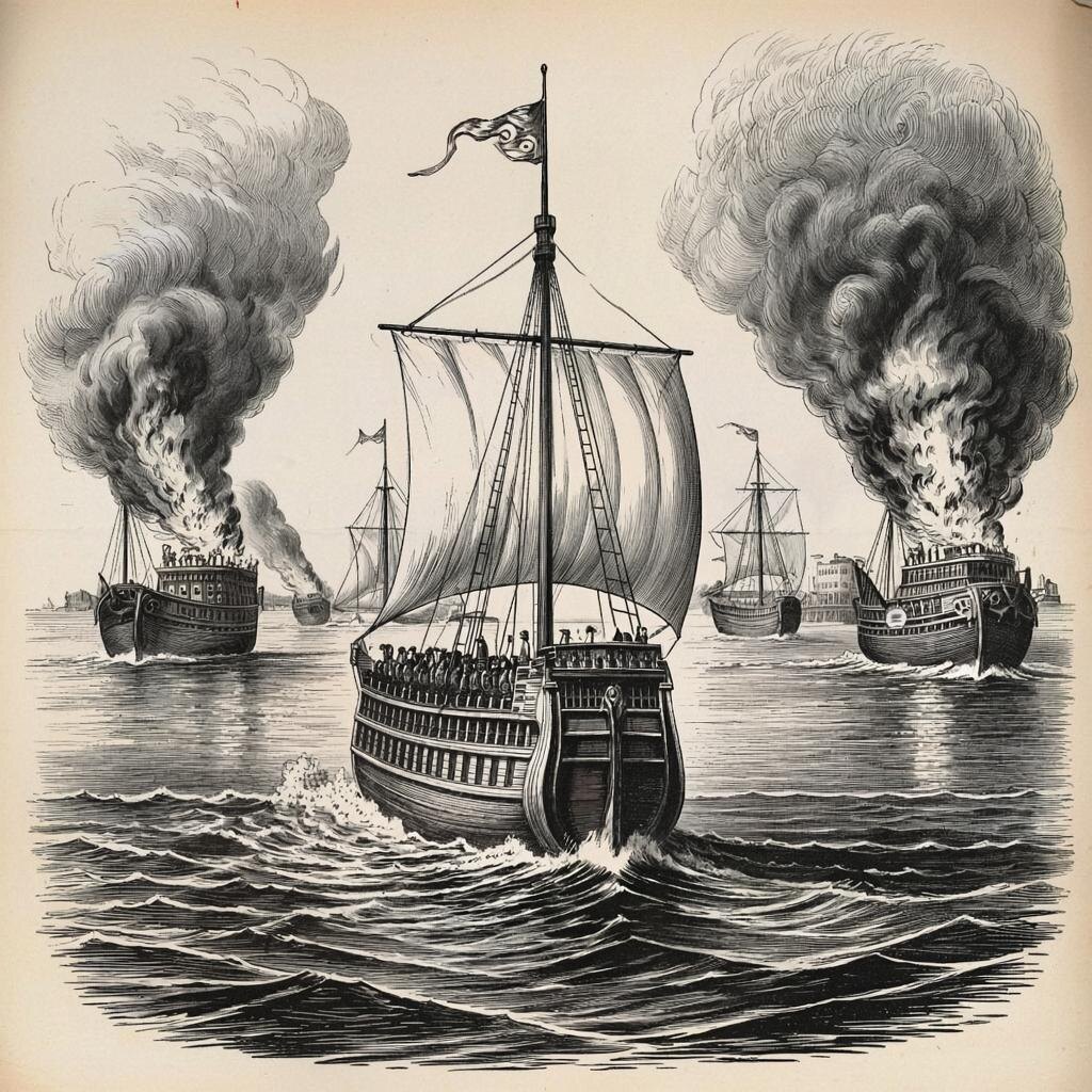 Саламин: классическая давка в час пик, но с факелами и триремами.