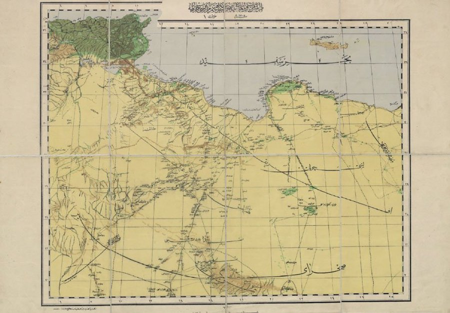 Османская карта Триполитании, ок. 1900 г.