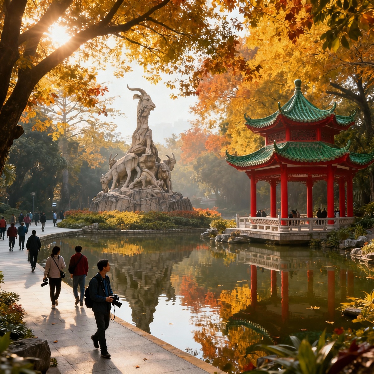 Осенний парк Юэсю в Гуанчжоу