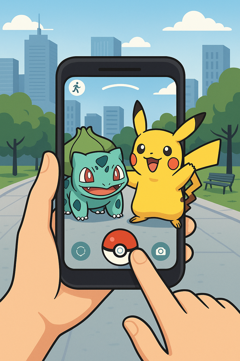 Например, как в игре Pokémon Go, когда персонажи всплывают на улицах вашего города.