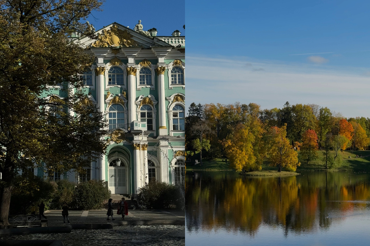 на фото: Эрмитаж и Ораниенбаум.