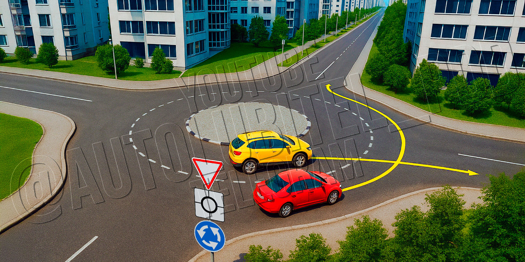 Кто обязан уступить дорогу при проезде кругового перекрестка?