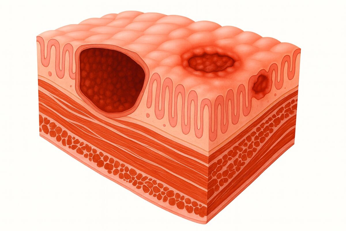 Язвенное повреждение стенки желудка у кошки