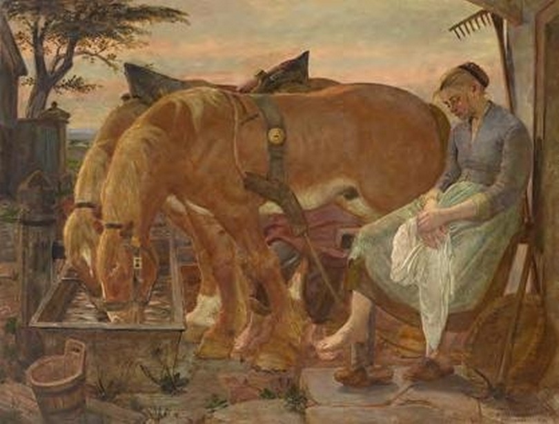 Окончание работы у конюшни