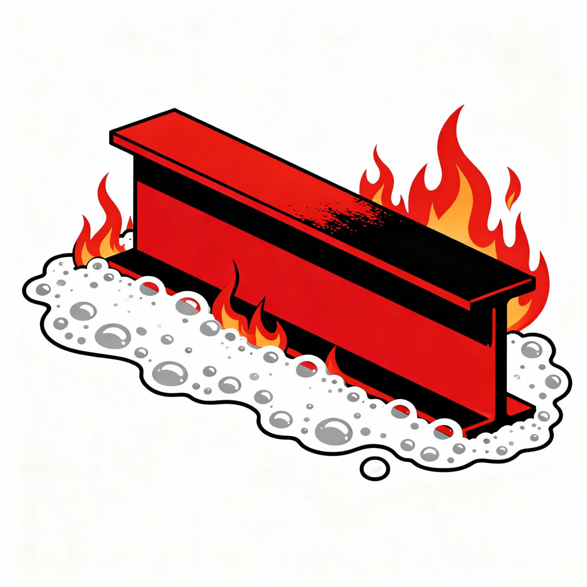 Металл в огнезащитном покрытии