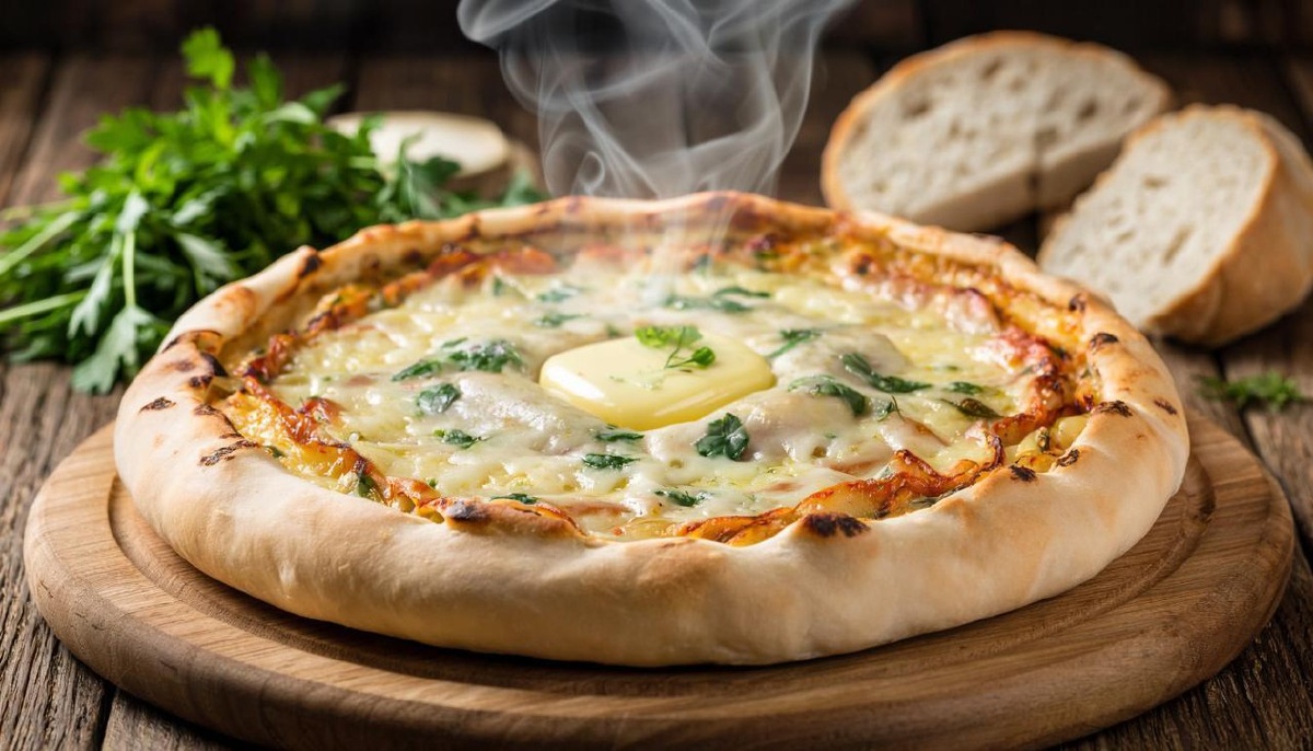 Хачапури с кусочком сливочного масла