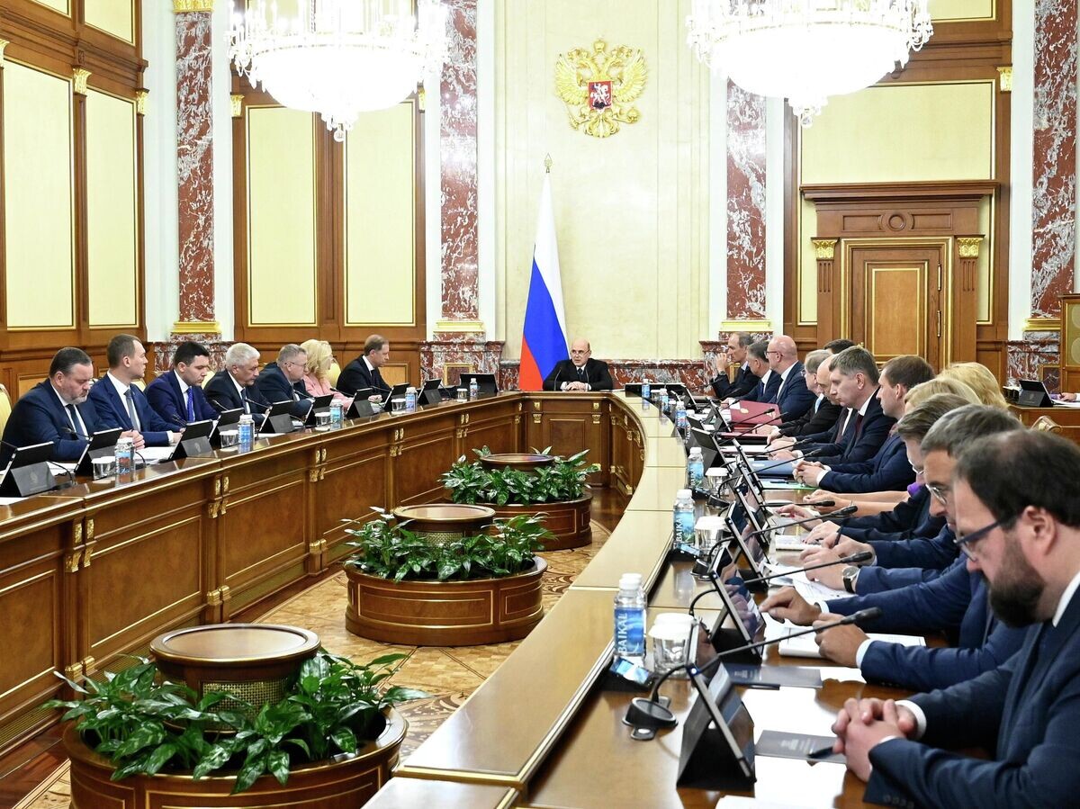    Председатель правительства РФ Михаил Мишустин проводит заседание кабинета министров РФ© РИА Новости / POOL