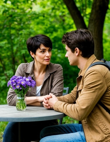  Войдя на террасу, мы выбрали небольшой столик и расположились. 