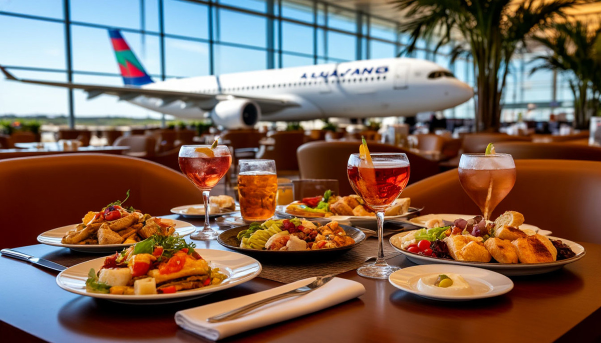 Пример еды в бизнес зале аэропорта