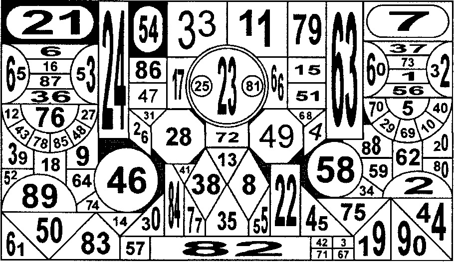Найдите все числа от 1 до 90
