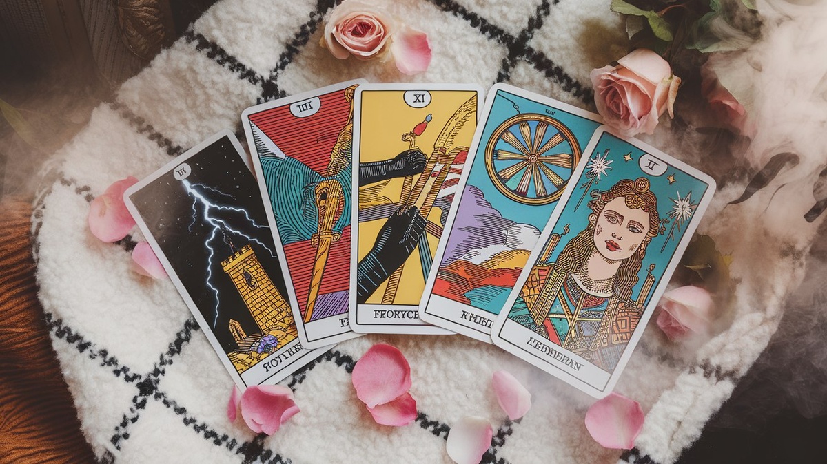 Башня, Сила, Колесо Фортуны, Королева Мечей и Звезда.