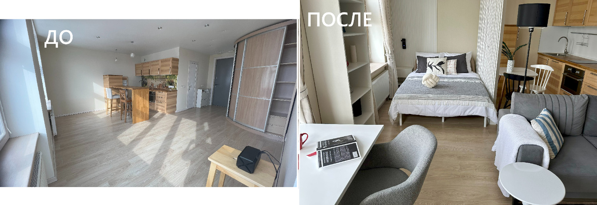Студия ДО и ПОСЛЕ хоумстейджинга. Количество броней выросло на 30%. Проект в Москве. Хоумстейджер - Анна Шевелева. 