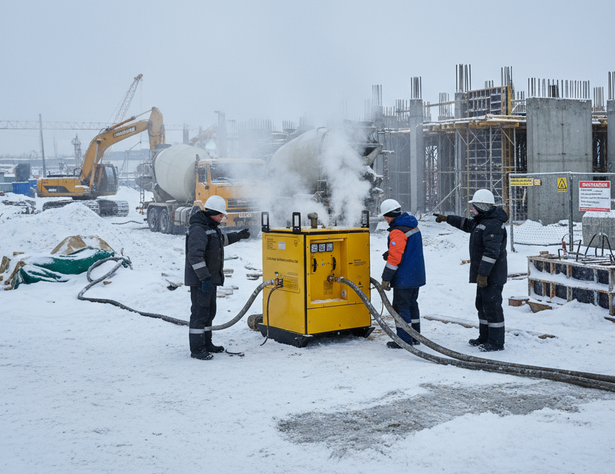 СВАРБИ: где выбрать станции прогрева бетона для строительства в зимнее время?