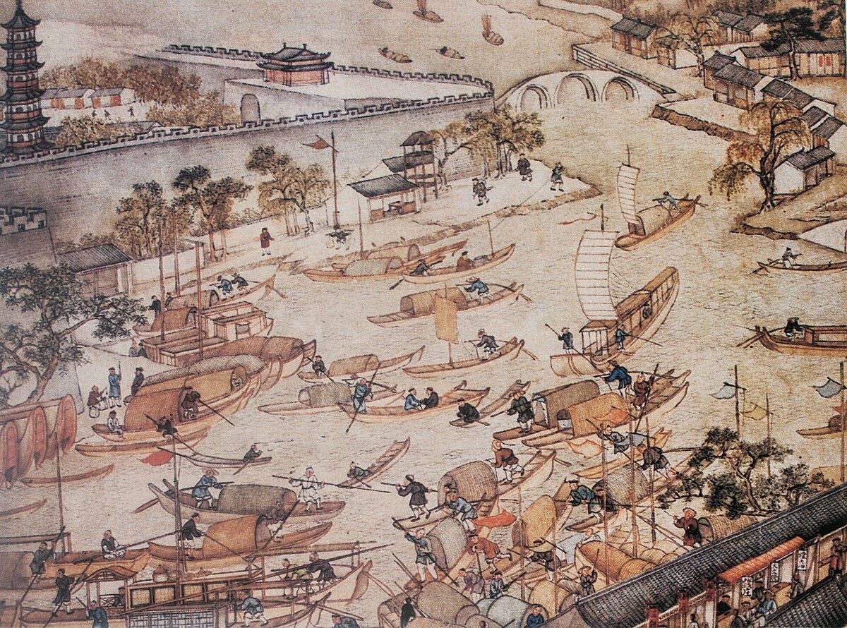 Китай в XVIII веке. Торговля на воде, «Процветающий Сучжоу», автор Сюй Ян, 1759 г.