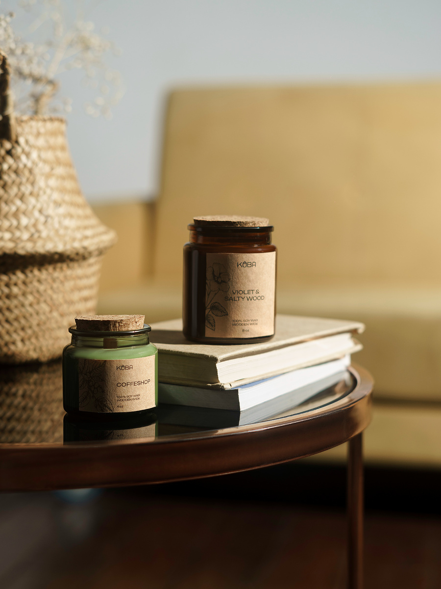 Съемка летней коллекции аромасвечей бренда KOBA. Результат после разработки визуальной концепции.