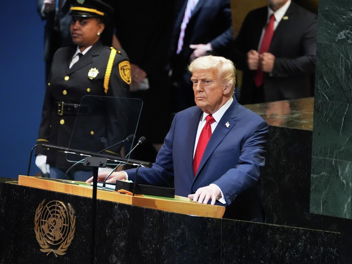    Президент США Дональд Трамп выступает на Генассамблее ООН© AP Photo / Evan Vucci