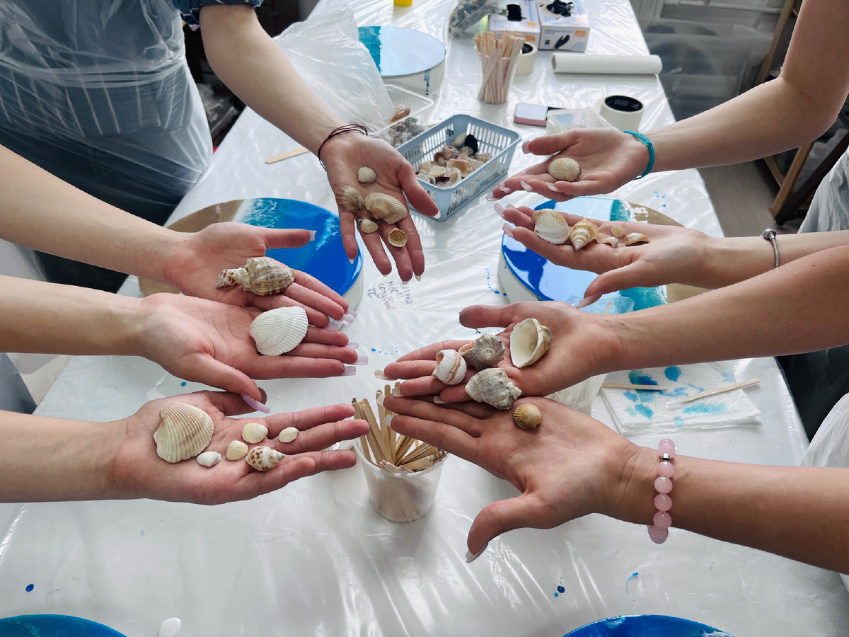 Фото с мастер-класса. Украшаем море натуральным декором