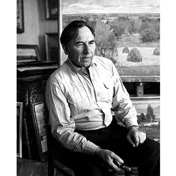 Герман Татаринов в мастерской. 1982 год. Ленинград