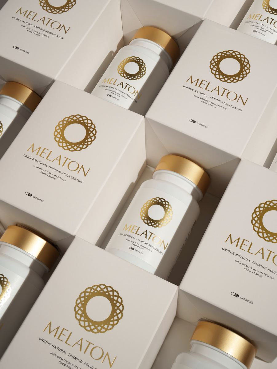 Пример имиджевого фото. Съемка лекарст и БАДов: БАДы для загара MELATON