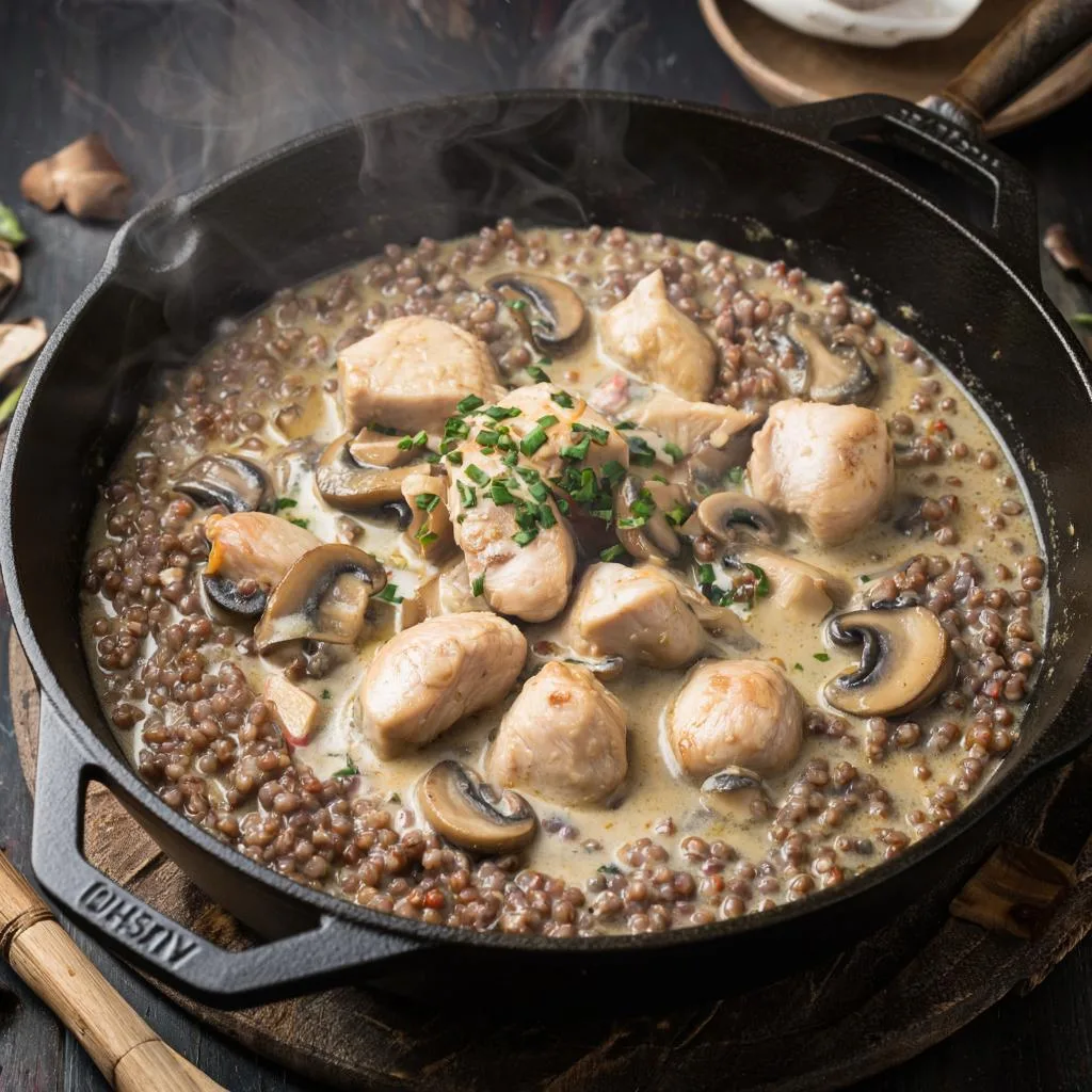 Гречневая симфония вкуса гречка с грибами, курочкой и сливками 🍃🍖🥄