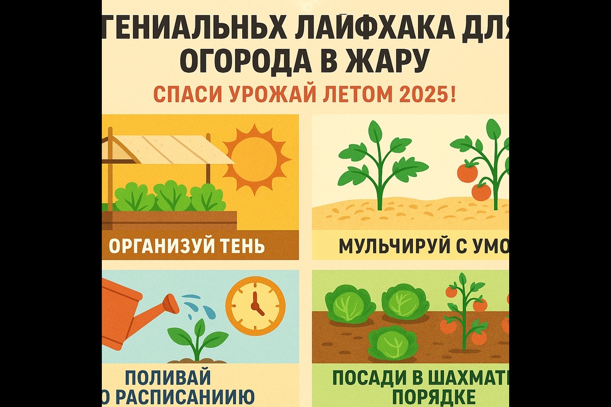 4 гениальных лайфхака для огорода в жару — спаси урожай летом 2025!