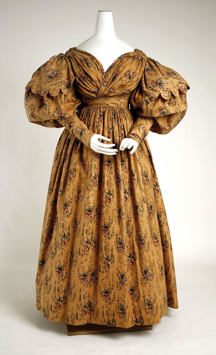 Дневное платье (Англия, 1830г), хлопок. The Metropolitan Museum of Art