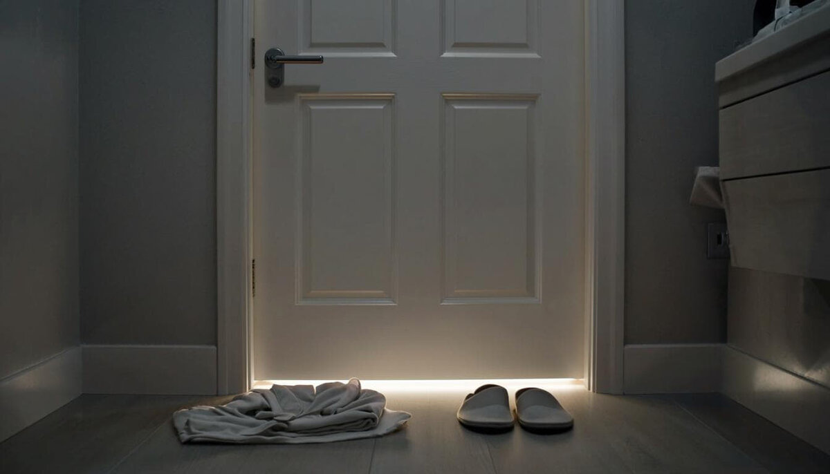 “Она закрывает дверь в ванную. Не из-за тела. Из-за стыда.”