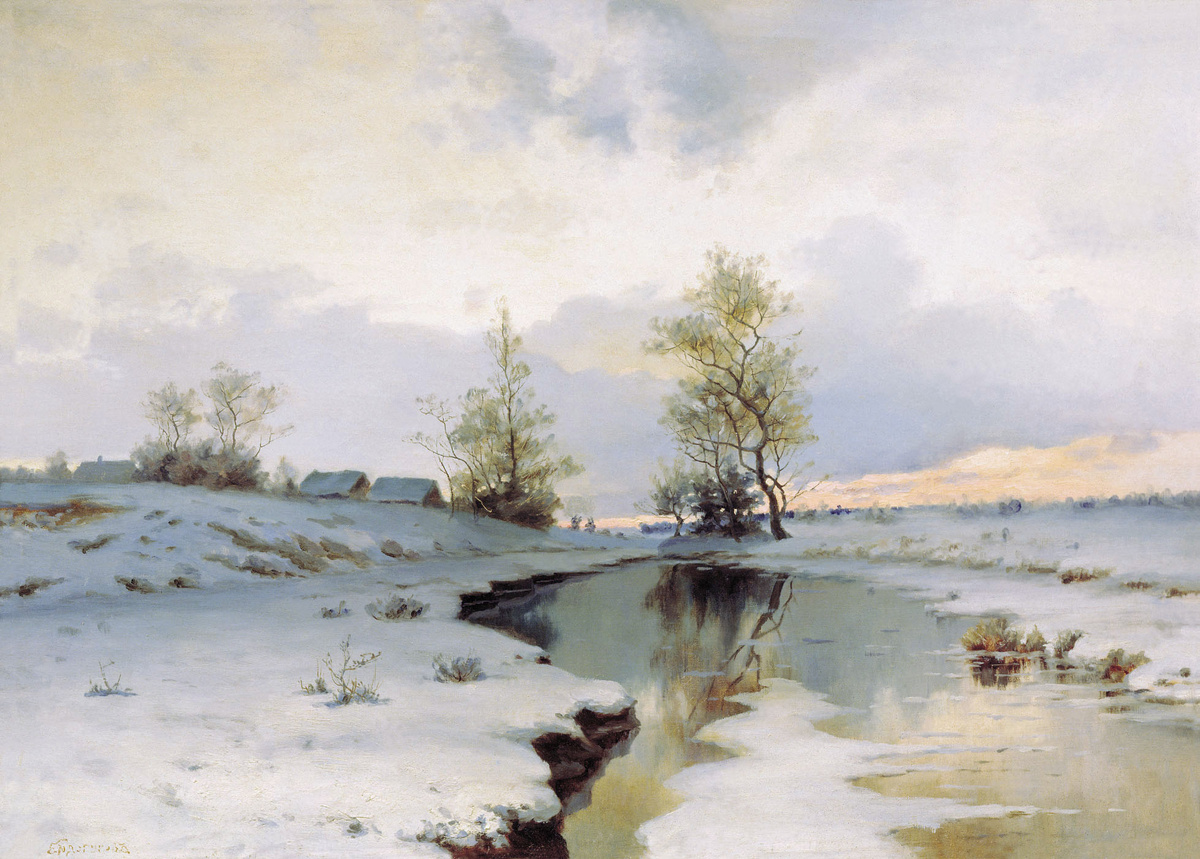 Начало весны. 1890-е, Холст, масло. 70 x 97 смХимкинская картинная галерея им. С.Н. Горшина, Московская обл.