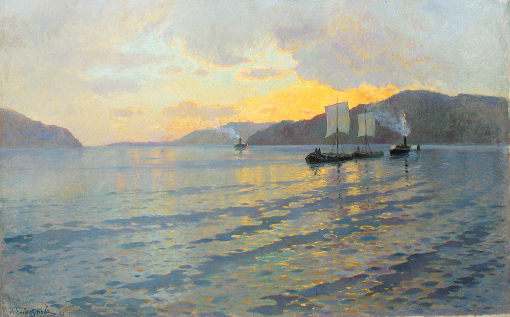 У скалистых берегов. 1893. Холст, масло. 53 x 84 см Частное собрание