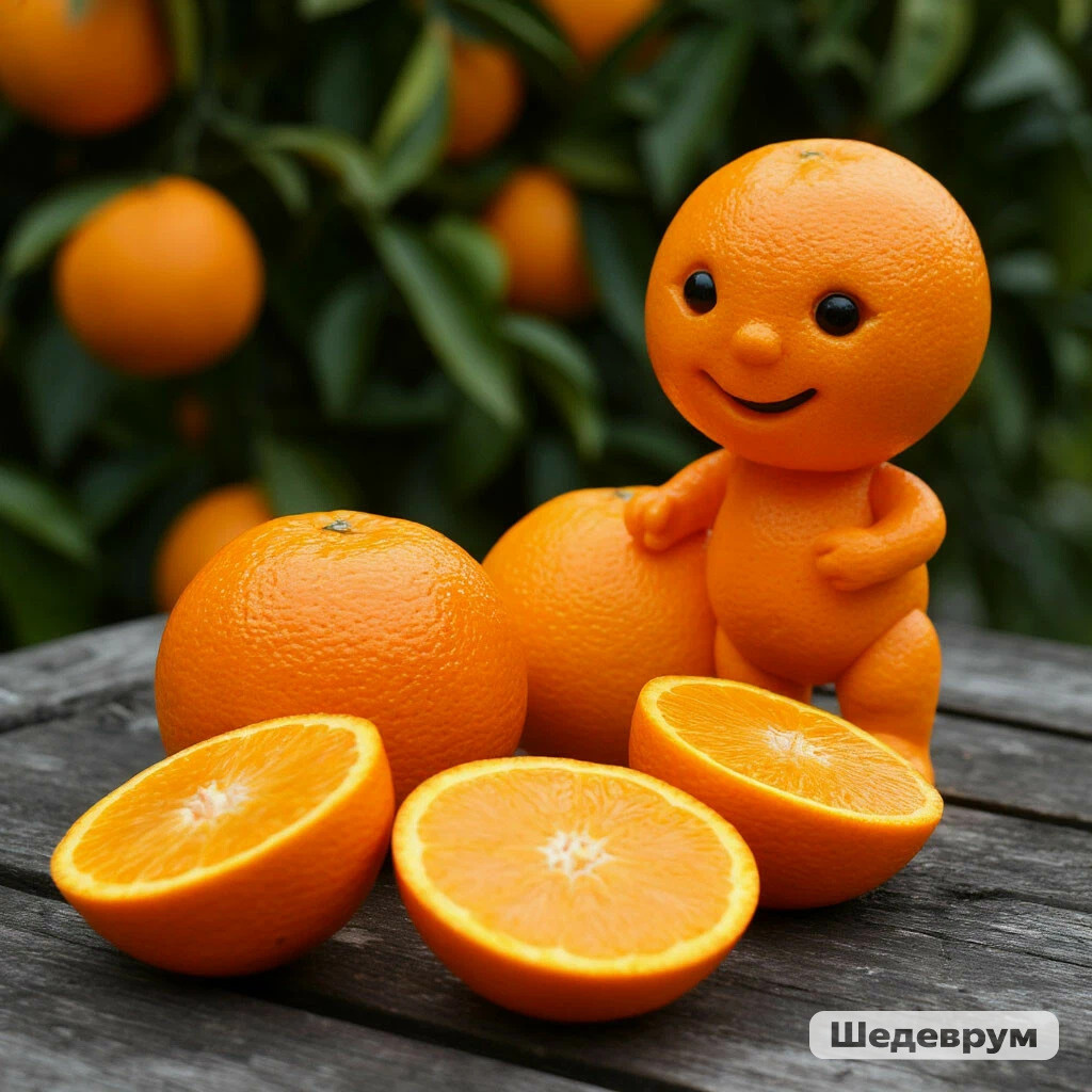 Мы делили апельсин. Много нас, а он один. Мне "Шедеврум" сгенерировал