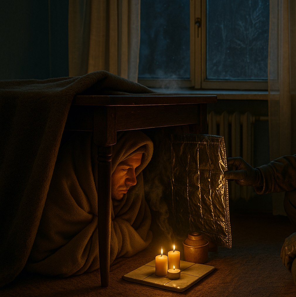 В ЧС (отключения тепла/света, застревание в авто на холоде, лес, степь, горы) главный враг — потеря тепла через излучение, конвекцию и проводимость. Задача — сохранить своё тепло и перенаправить локальные источники (свеча, тело, кружка с горячей водой) так, чтобы они реально согревали, а не «топили улицу».