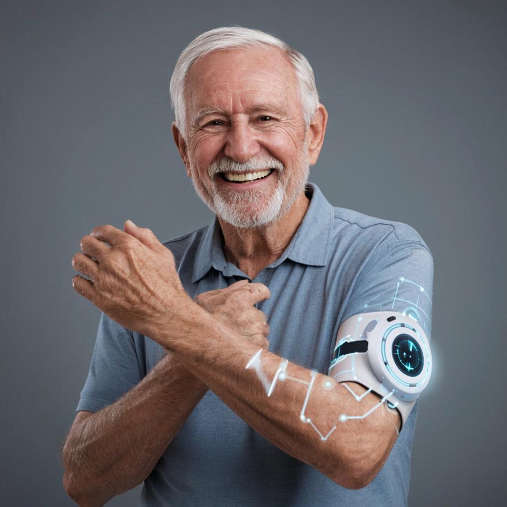 Человек использует датчик молодости и долголетия