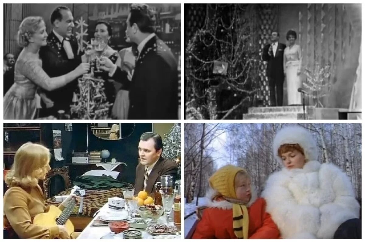    Передачи «Голубой огонек», 1964 г. и «Песня года», 1971 г., фильмы «Ирония судьбы», 1975 г. и «Чародеи», 1982 г.