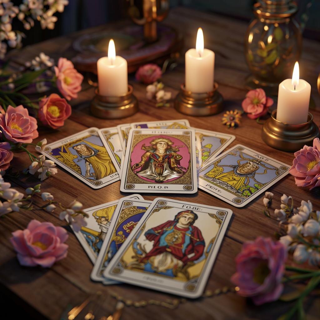 Гадание на картах. Иллюстрация сгенерирована нейросетью