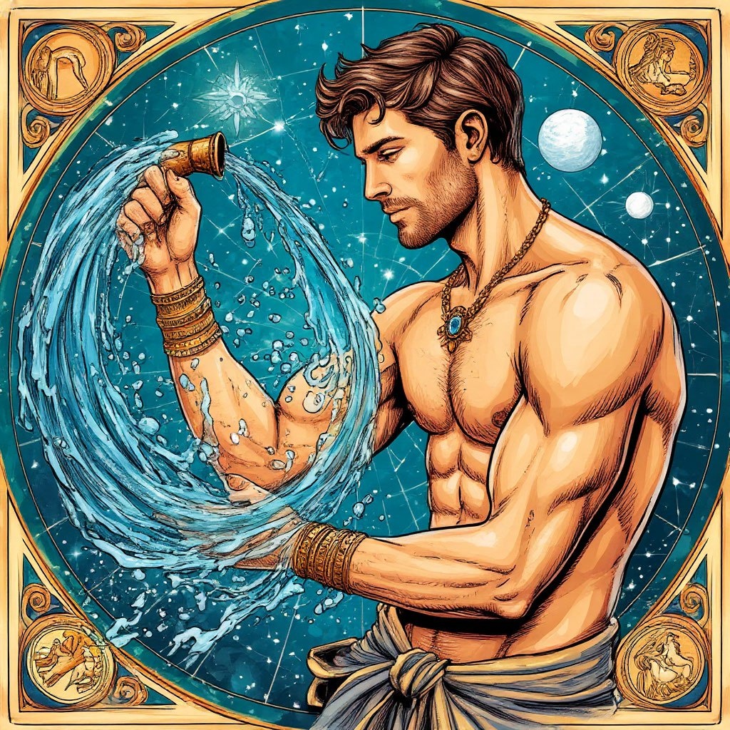 Знак зодиака - Водолей. Изображение сгенерировано ИИ Шедеврум
