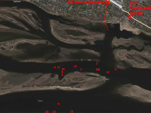 Карта глубин около острова Судачий